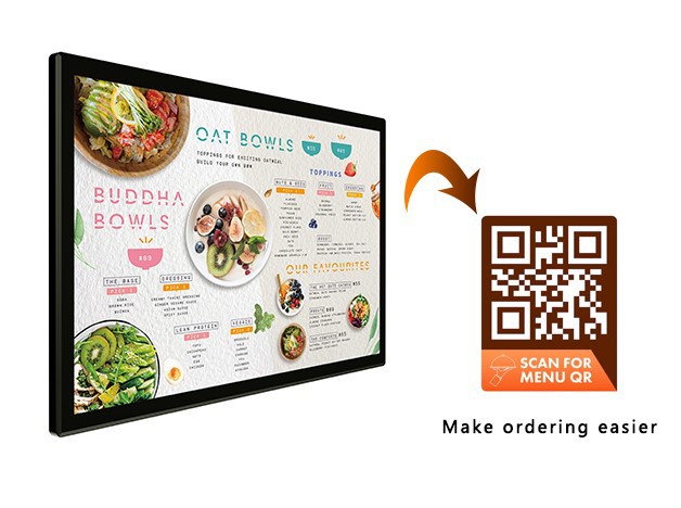 Digital menu board can be linked with QR code Digital menu board can be linked with QR code